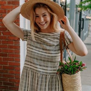 🔴 SOLD || Vintage French Girl Style Stevie Hender Drop Waist Dress